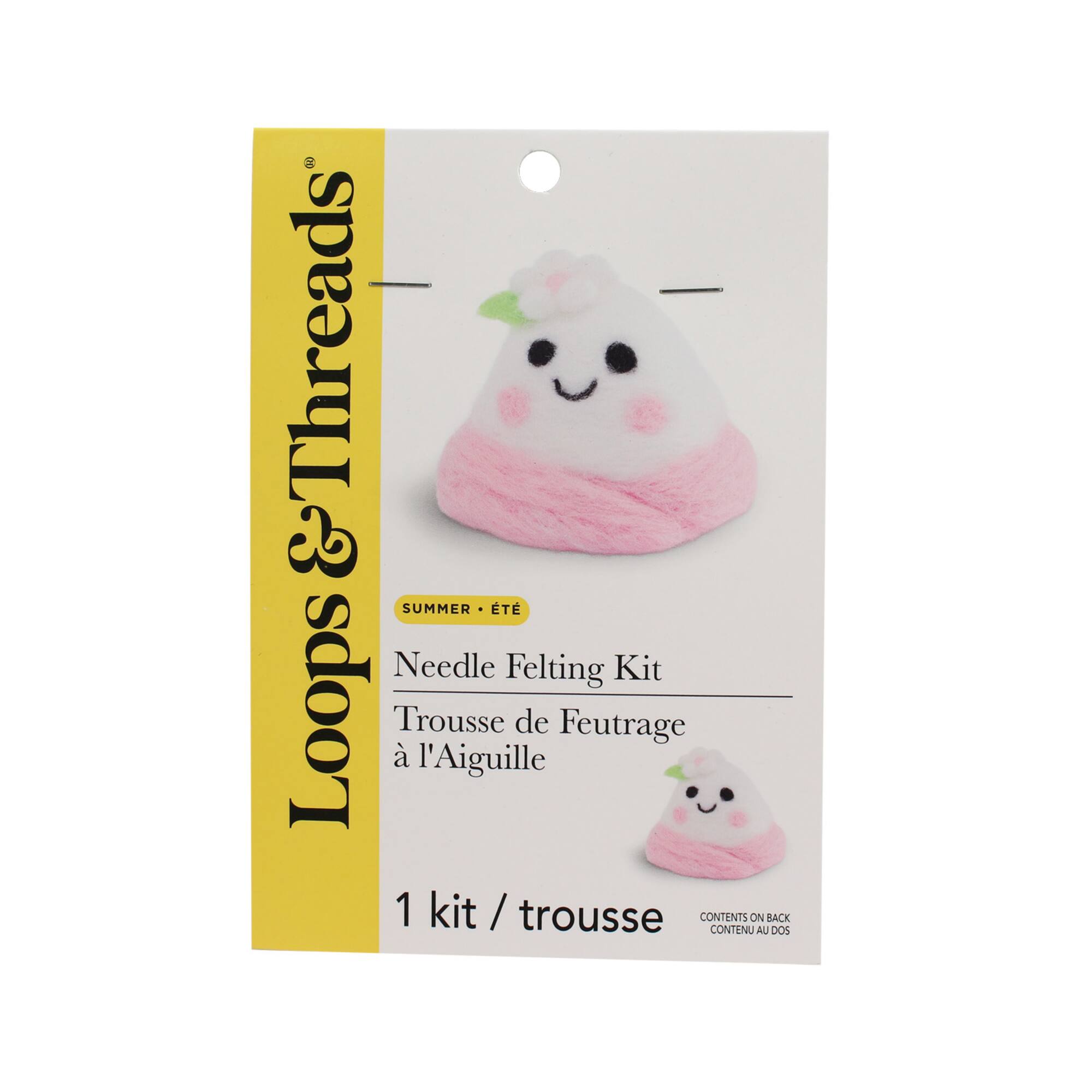 Pink & White Mochi Needle Felting Kit by Loops & Threads®